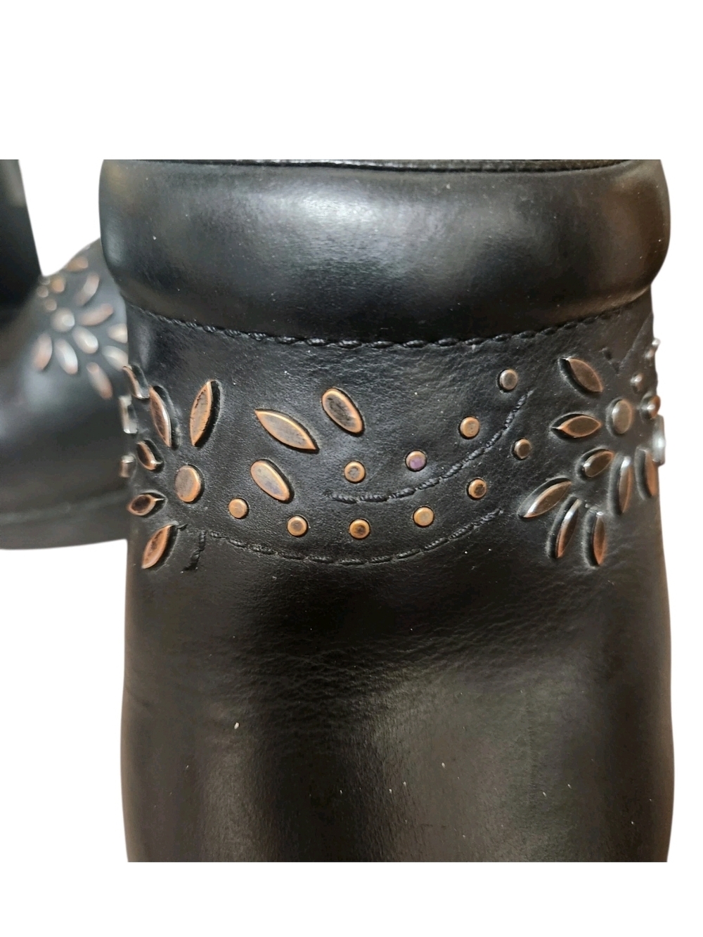 Dansko Patricia Studded Black Leather Clog Women Size 41 US 10.5-11 Mules Nurses - Picture 13 of 15